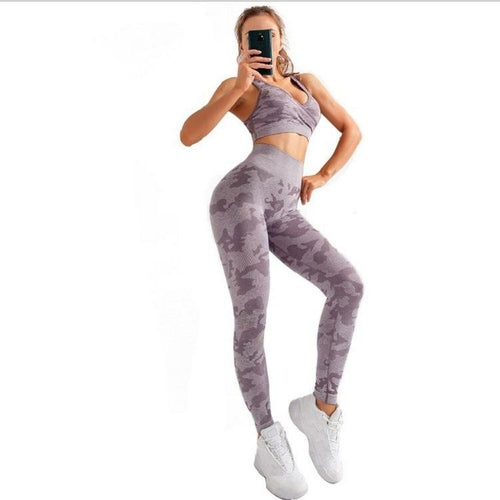 Womens velocity camo gym set